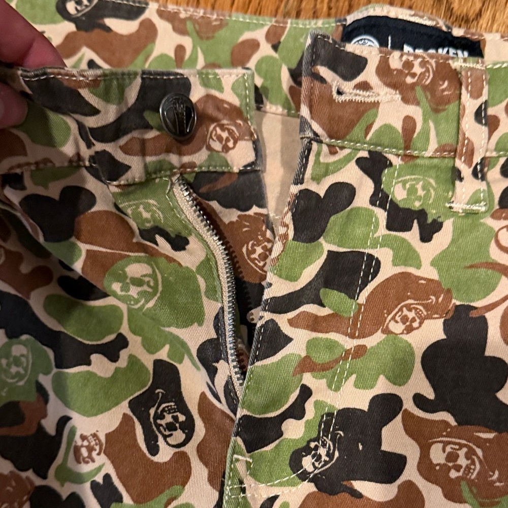 Camouflage Skull Pattern Cargo Pants - Green/Brown, Size 7 - Picture 5 of 10
